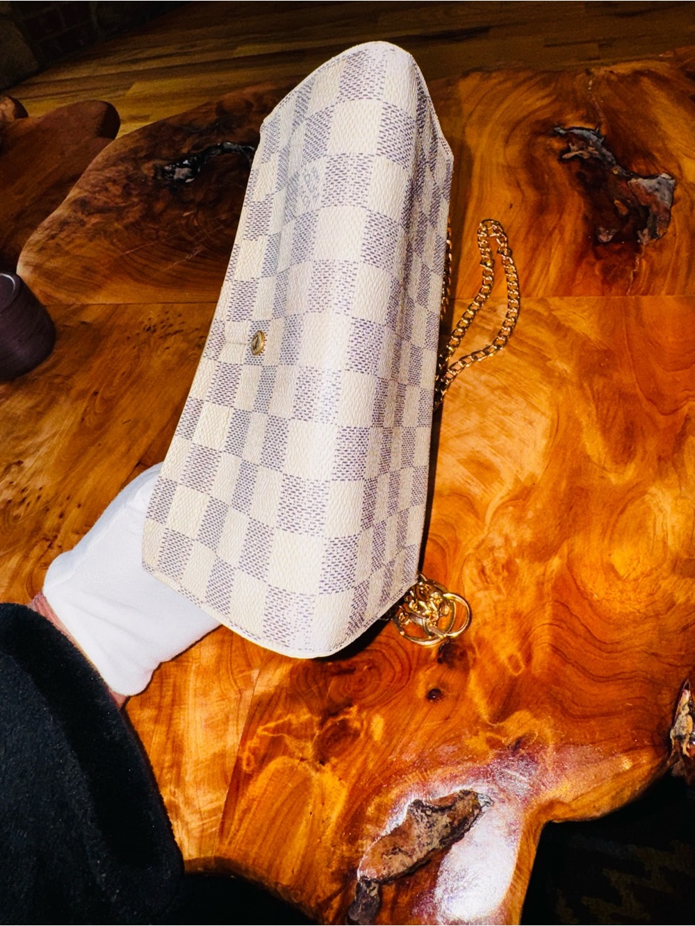 Louis Vuitton DAMIER AZUR White, Sarah wallet converted Crossbody vintage 2010 - Picture 8 of 17